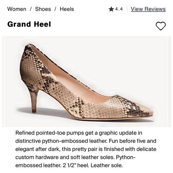 Coach snake print leather Grand gray and black heels pumps US 8.5 - Picture 10 of 11